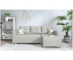JUSTyou Lamone Sofá esquinero Gris Cuero sintético