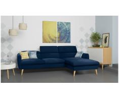JUSTyou Nuno Sofá esquina Azul Velour