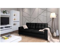 JUSTyou Gerd Sofá Negro Cuero sintético