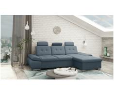 JUSTyou Carlota Sofá esquina Azul Velour