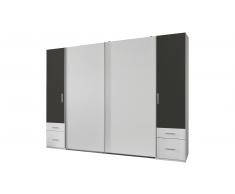 JUSTyou Arafo Armario puerta deslizante Blanco Grafito