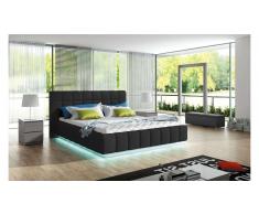 JUSTyou PRATO Cama doble Piel sintética Negro