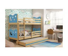 JUSTyou Ola con cama supletoria Litera Pino Azul