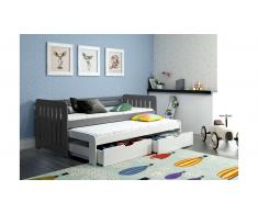 JUSTyou Briko Cama funcional Gris Blanco 80x160 cm