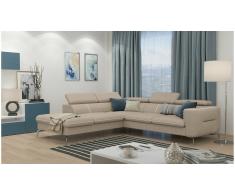 JUSTyou Diogo Sofá esquina Marrón Tejido estructurado