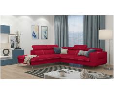 JUSTyou Diogo Sofá esquina Rojo Velour