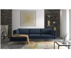 JUSTyou Siri Sofá esquinero Azul Tejido estructurado