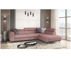 JUSTyou Corina Sofá esquina Rosa Tejido estructurado
