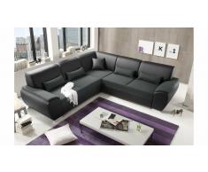 JUSTyou Connecticut Sofá esquinero Negro Antracita