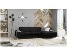 JUSTyou Lino Sofá esquina Negro Velour