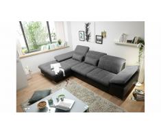 JUSTyou Maryland Sofá esquinero Negro Marrón