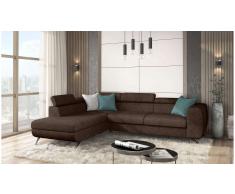 JUSTyou Corina Sofá esquina Marrón Velour