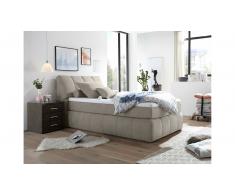 JUSTyou Pierre Cama Box Spring Velour 160x200 cm Beige