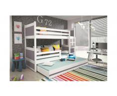 JUSTyou Lora con cama supletoria Litera Blanco Grafito
