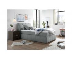 JUSTyou Pierre Cama Box Spring Velour 120x200 cm Gris