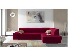 JUSTyou Piave Sofá esquinero Rojo Velour