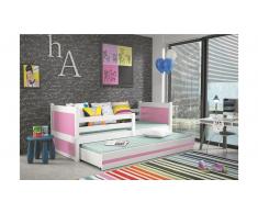 JUSTyou Lora con cama supletoria Cama Blanco Rosa