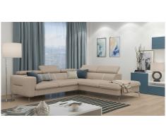 JUSTyou Diogo Sofá esquina Marrón Tejido estructurado