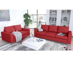 JUSTyou Bertil Conjunto de sofás Rojo Cuero sintético