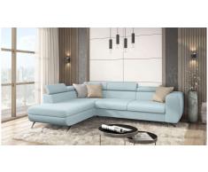 JUSTyou Corina Sofá esquina Azul Velour