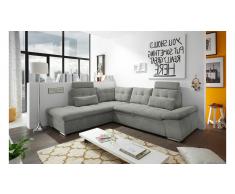 JUSTyou Louisiana Sofá esquinero Gris