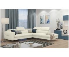 JUSTyou Diogo Sofá esquina Beige Cuero sintético