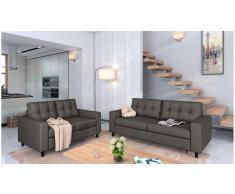 JUSTyou Linn Conjunto de sofás Rojo Cuero sintético