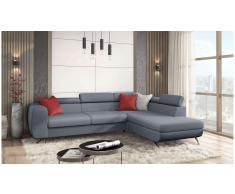 JUSTyou Corina Sofá esquina Gris Velour