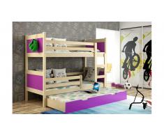 JUSTyou LEON Cama juvenil Cama adicional Pino Morado