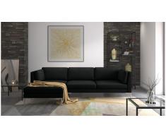 JUSTyou Siri Sofá esquinero Negro Velour