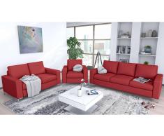 JUSTyou Helmer Conjunto de sofás Rojo Cuero sintético