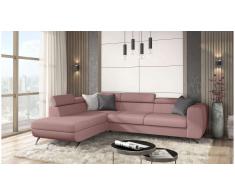 JUSTyou Corina Sofá esquina Rosa Tejido estructurado