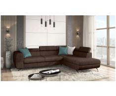 JUSTyou Corina Sofá esquina Marrón Velour
