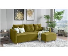 JUSTyou Livenza Sofá esquinero Amarillo Velour