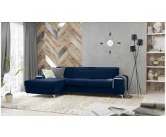 JUSTyou Lino Sofá esquina Azul Velour