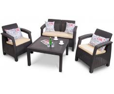 JUSTyou Muebles de jardín Corfu Fiesta Marrón Beige