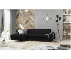 JUSTyou Lino Sofá esquina Negro Tejido estructurado