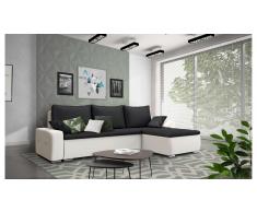 JUSTyou Claribel Sofa esquinero Blanco Negro