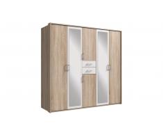 JUSTyou Cartaxo Armario puerta abatible Roble Blanco
