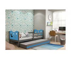 JUSTyou Ola con cama supletoria Cama Grafito Azul