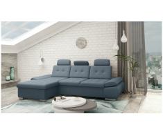 JUSTyou Carlota Sofá esquina Azul Velour