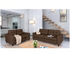 JUSTyou Linn Conjunto de sofás Café Marrón Velour