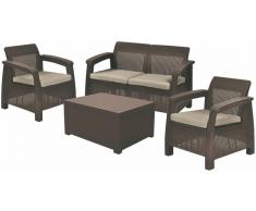 JUSTyou Muebles de jardín Corfu Box Marrón pardo topo