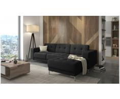 JUSTyou Tiril Sofá esquinero Negro Tejido estructurado