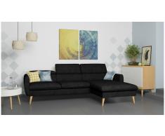 JUSTyou Nuno Sofá esquina Negro Velour