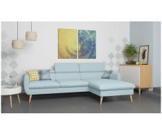 JUSTyou Nuno Sofá esquina Azul Velour