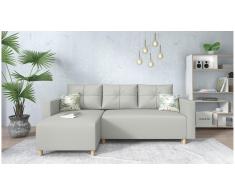 JUSTyou Lamone Sofá esquinero Gris Cuero sintético