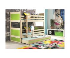JUSTyou Lora con cama supletoria Litera Pino Verde