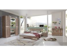 JUSTyou Louise Conjunto de dormitorio Roble barro