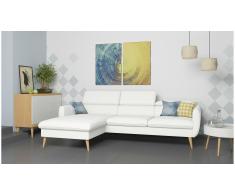 JUSTyou Nuno Sofá esquina Blanco Cuero sintético